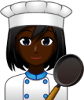 female cook (black) emoji