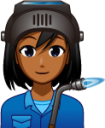 female factory worker (brown) emoji