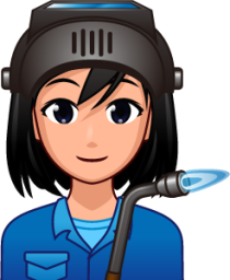 female factory worker (plain) emoji