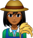 female farmer (brown) emoji