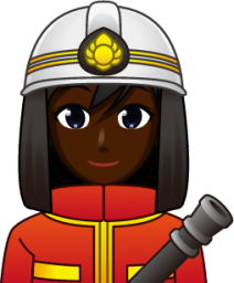 female firefighter (black) emoji