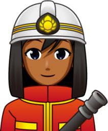 female firefighter (brown) emoji