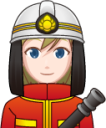 female firefighter (white) emoji