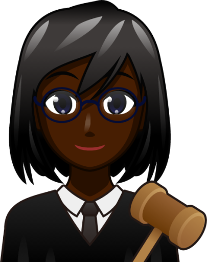 female judge (black) emoji