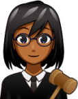 female judge (brown) emoji
