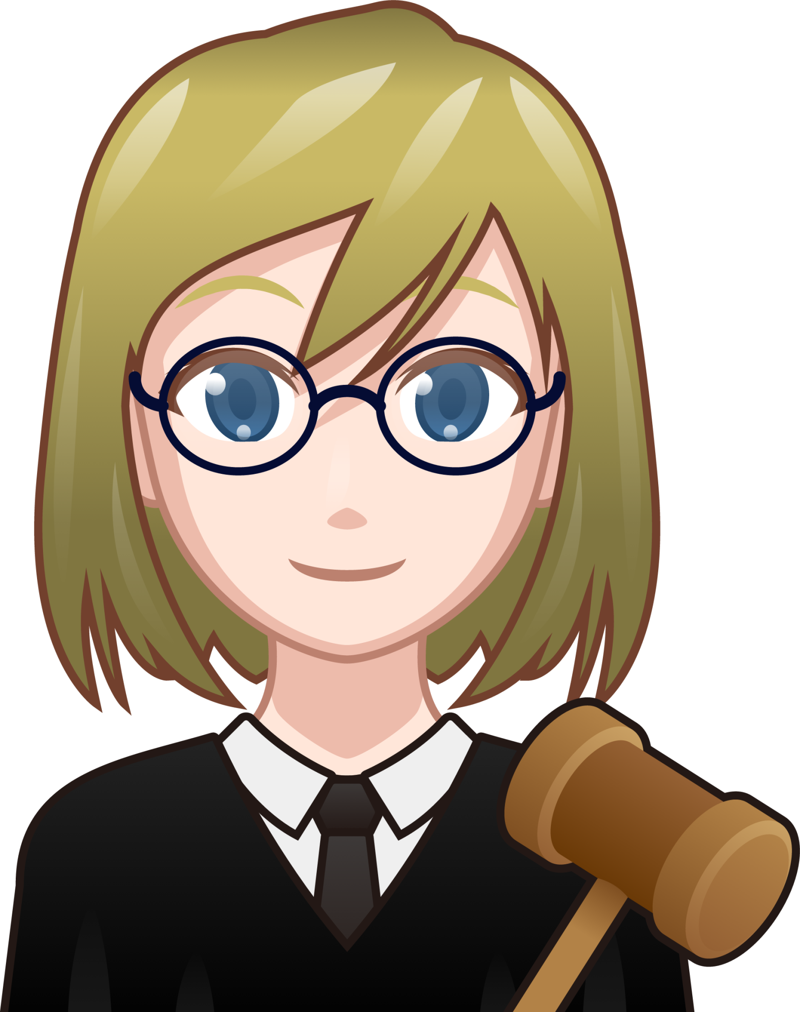 female judge (white) emoji