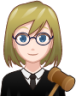 female judge (white) emoji