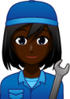 female mechanic (black) emoji