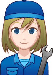female mechanic (white) emoji