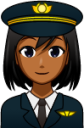 female pilot (brown) emoji