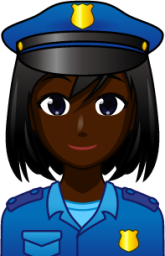 female police officer (black) emoji