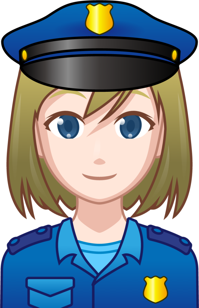 female police officer (white) emoji
