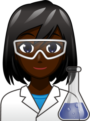 female scientist (black) emoji