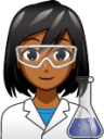 female scientist (brown) emoji