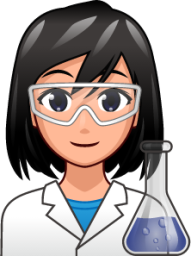 female scientist (plain) emoji