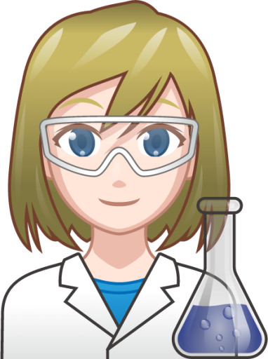 female scientist (white) emoji