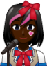 female singer (black) emoji
