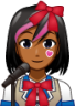 female singer (brown) emoji