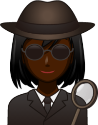 female spy (black) emoji