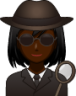 female spy (black) emoji
