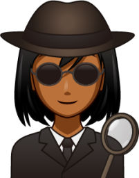 female spy (brown) emoji