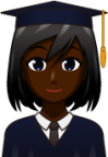 female student (black) emoji