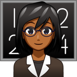 female teacher (brown) emoji