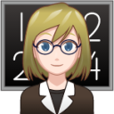 female teacher (white) emoji