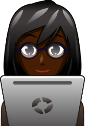 female technologist (black) emoji