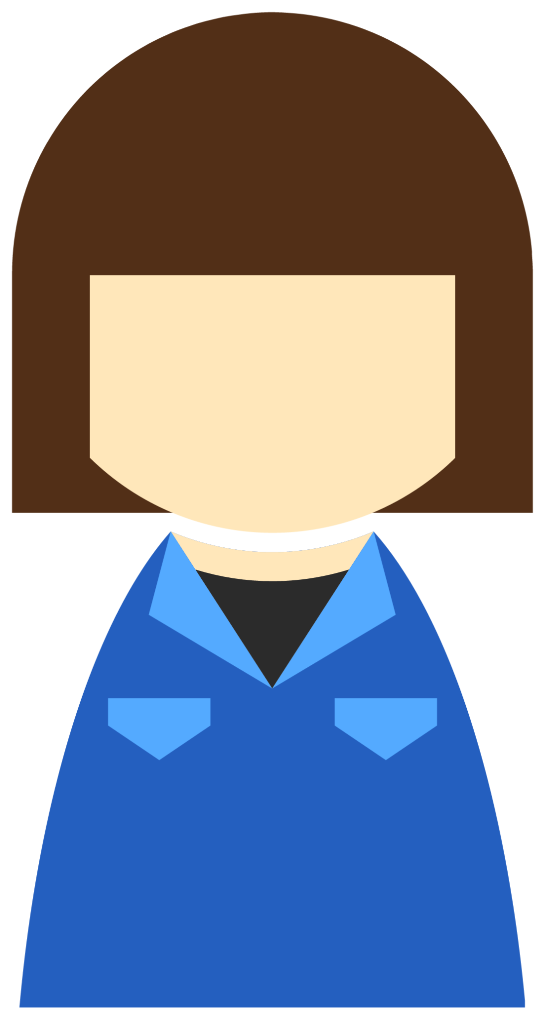 female work clothes blue icon