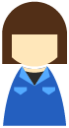female work clothes blue icon