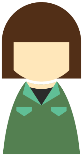 female work clothes green icon