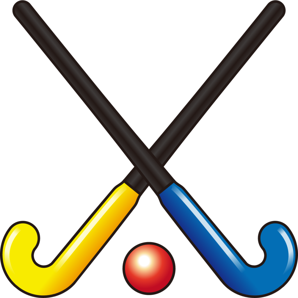 Crossed Hockey Sticks Coloring Page