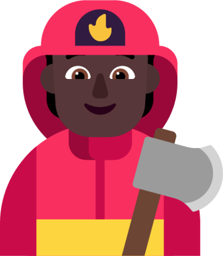 firefighter dark emoji