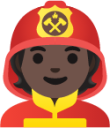 firefighter: dark skin tone emoji