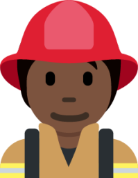 firefighter: dark skin tone emoji