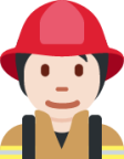 firefighter: light skin tone emoji