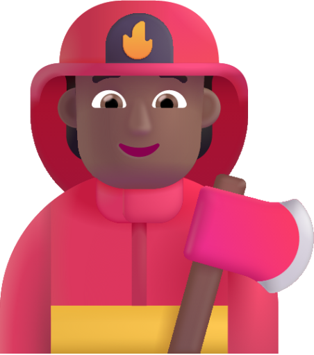 firefighter medium dark emoji