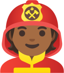 firefighter: medium-dark skin tone emoji