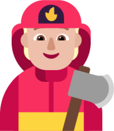 firefighter medium light emoji