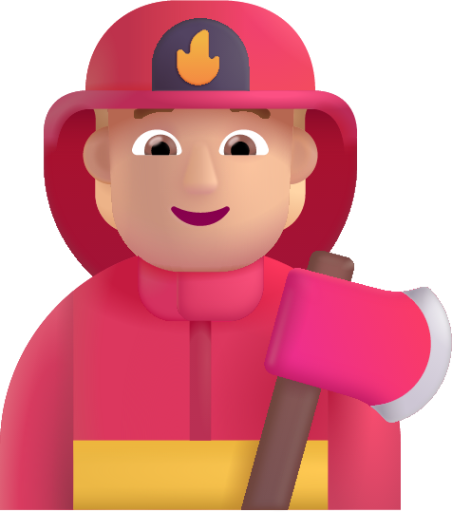 firefighter medium light emoji