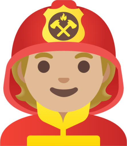 firefighter: medium-light skin tone emoji