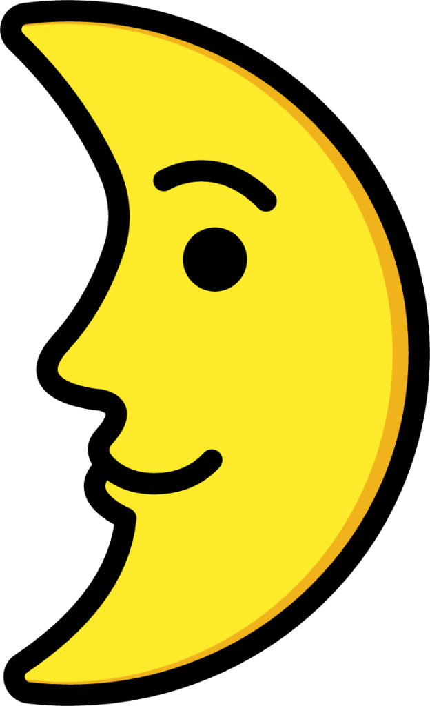 first quarter moon face emoji