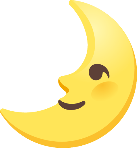 first quarter moon with face emoji