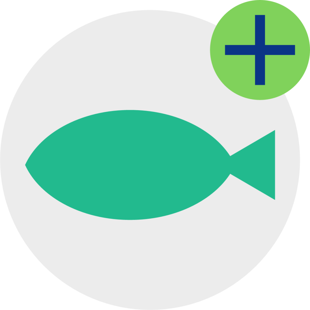 fish symbol add icon