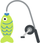 fishing pole and fish emoji