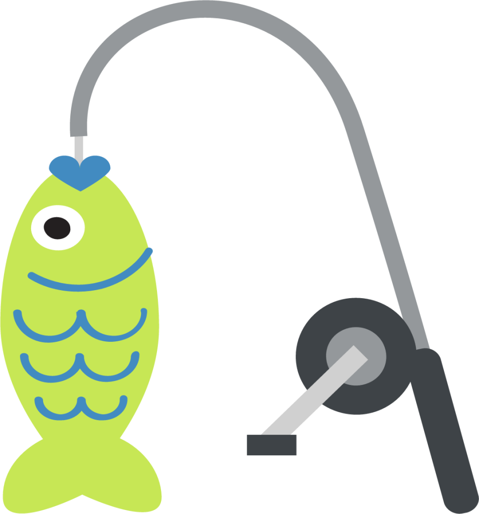 fishing pole and fish emoji