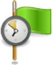 flag green clock icon