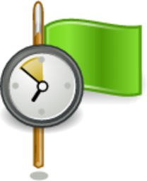 flag green clock icon
