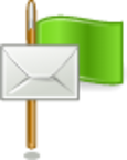 flag green mail icon